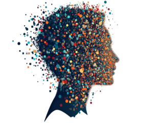 Isolated Abstract Profile Head Dispersion