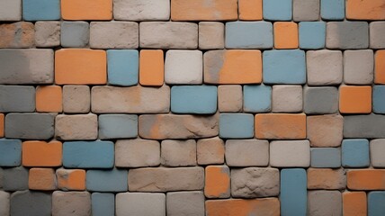 Fototapeta premium Colorful Brick Wall Pattern Abstract Texture Background