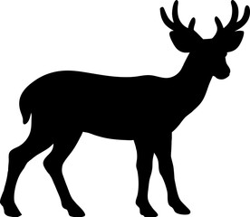 Obraz premium Deer silhouette style illustration on transparent background, PNG