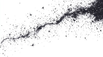 Obraz premium Abstract dark particles swirling on white background.