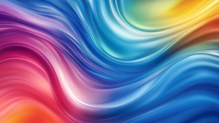 Fototapeta premium Abstract Colorful Curved Lines Background, Vibrant rainbow colors swirling in fluid