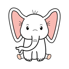 Cute baby elephant illustration art.