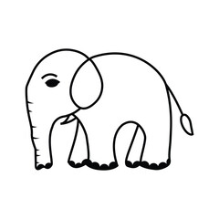 Cute elephant vector art illustration.