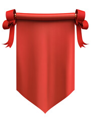 Isolated Red Blank Scroll Banner with Ribbons