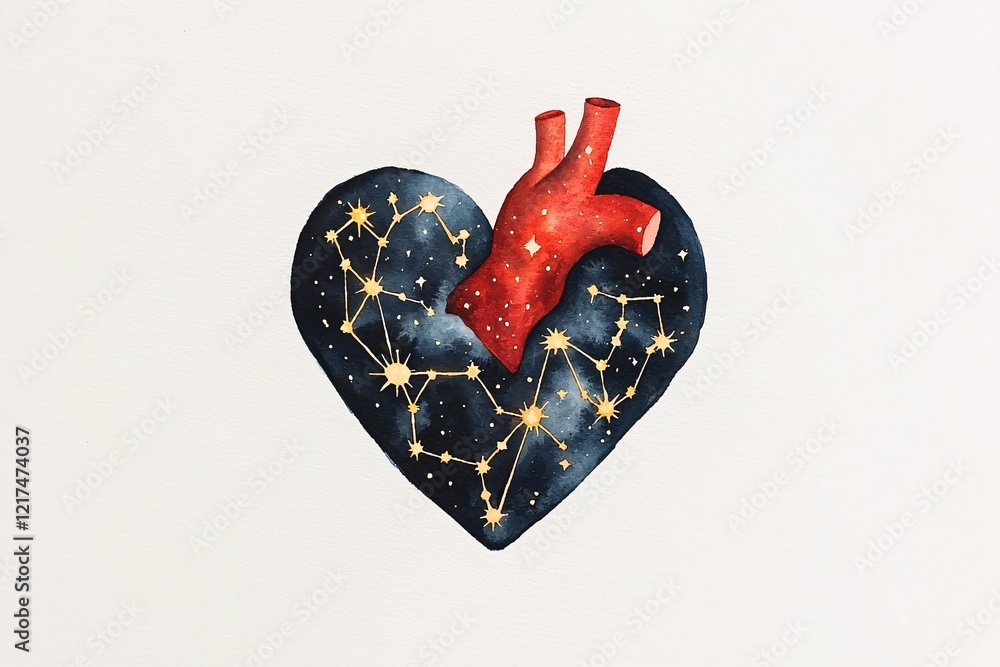 Poster heart of the universe a cosmic exploration of artistic representation abstract art creative expressi
