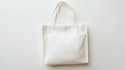 Plain white tote bag on white background.