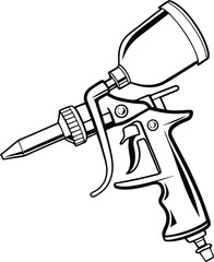 High Performance Paint Sprayer Line Art - A Precision Spray Applicator Ideal for Achieving Detailed Work in Automotive and Home Improvement Projects
