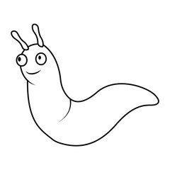 Adorable slug line art illustration.