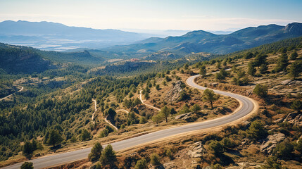 Serpentine Road Through Mountainous Landscape