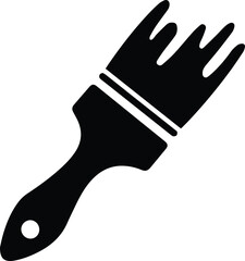 Paintbrush Silhouette Icon - Sleek Paintbrush Silhouette Icon for Creative Design Projects