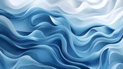 Naklejka premium Abstract blue fabric background with soft waves and texture. soft focus on blue fabric billowing
