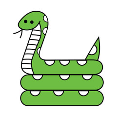 Beautiful snake vector line art illustration.