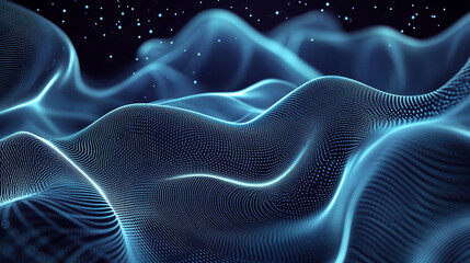 Fototapeta premium Abstract technical background of interconnecting lines, Abstract Blue Light Shades with Mesmerizing Patterns
