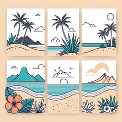 Obraz premium set of beach banners