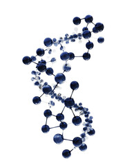 Isolated 3D Molecular Structure Render in Blue and White