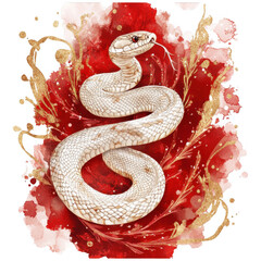 Obraz premium Lunar New Year Snake Clipart Vector Illustration - Year of the Snake 2025