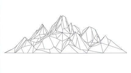 Abstract geometric mountain range illustration.