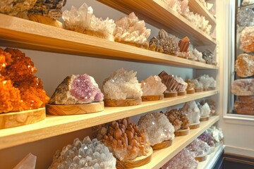 Fototapeta premium Stunning Collection of Colorful Crystals Displayed
