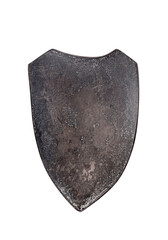Old metal shield isolated on white background with clipping path