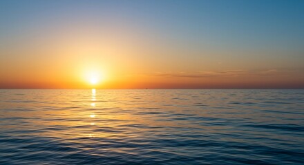 Calm Blue Sea During Golden Hour