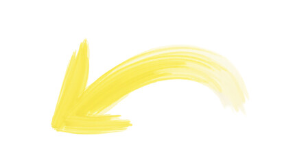 Bright Yellow Sketched Arrow Isolated on a Transparent Background (PNG).