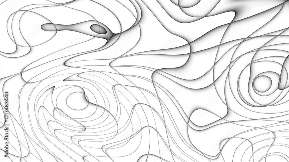 Poster 4k elegant light grey white wavy animated pattern. curved seamless looped animation. christmas festi