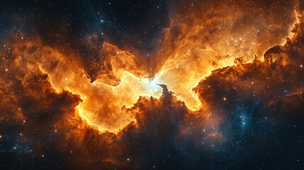Obraz premium stunning cosmic nebula with fiery colors in outer space