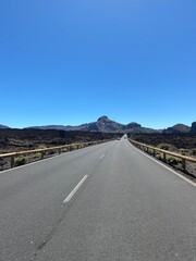 road to the mountains in the desert