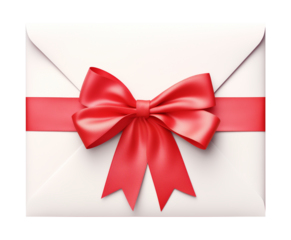 Love Letter with Red Ribbon Isolated on Transparent Background PNG
