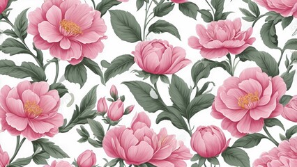 Beautiful Pink and White Floral Pattern for Decorative and Textile Designs