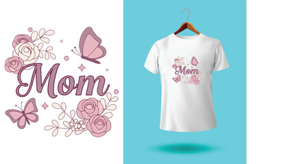 Mom t-shirt design Mother day t-shirts design, for Hand drawn lettering phrase. Modern calligraphy t shirt design. best selling typography creative custom Women's Day t shirt design. mom t shirt