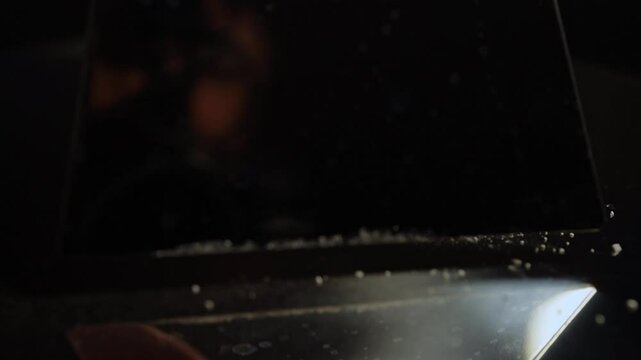 Person planning to get high with illegal dangerous street opioid Fentanyl drugs, white powder crystalline. Widespread misuse of prescription drugs. Illegal drug markets and Over prescription addiction