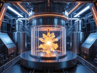 Exploring the advanced reactor chamber for thermonuclear fusion research and energy production in a futuristic laboratory environment