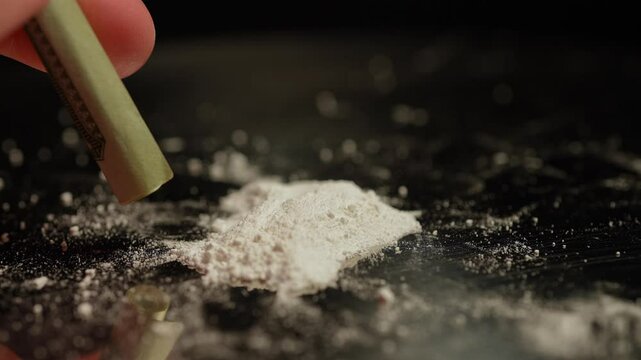 Misuse of prescription drugs by patient who became dependent. Fentanyl and other synthetic opioids crisis. Cocaine or oxy substances abuse and addiction. Illegal street drugs. White powder.