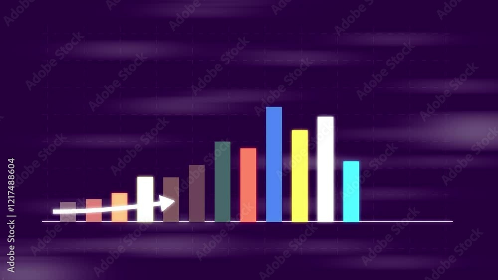 Poster abstract business financial graph chart with up-arrow. hi-tech style business concept technology cha