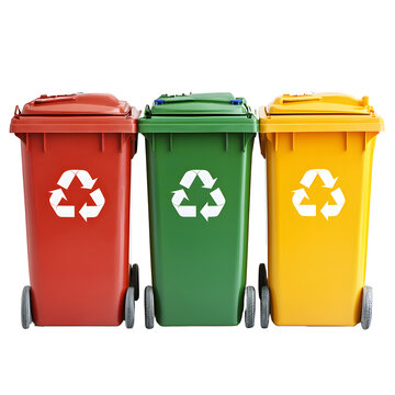 Green recycle bin isolated