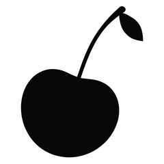 Cherry Fruits Silhouette Vector Illustration