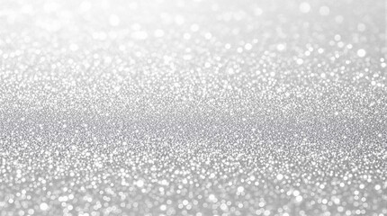 Silver glitter texture background with sparkling bokeh lights, festive and elegant design.