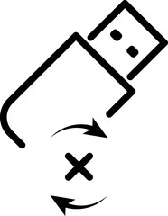 Simple vector icon. Flat illustration on a theme graph USB stick