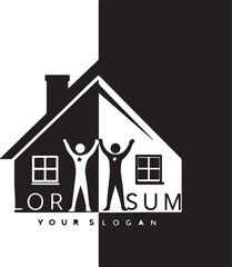house in the form real estate logo