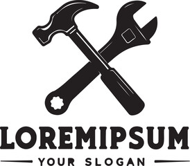 silhouette of a person with a hammer and wrench and screwdriver
