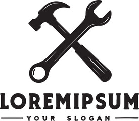 silhouette of a person with a hammer and wrench and screwdriver