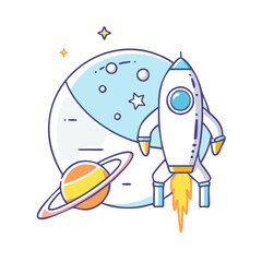 space exploration icon, space exploration vector illustration-simple illustration of space exploration, perfect for space exploration logos and icons