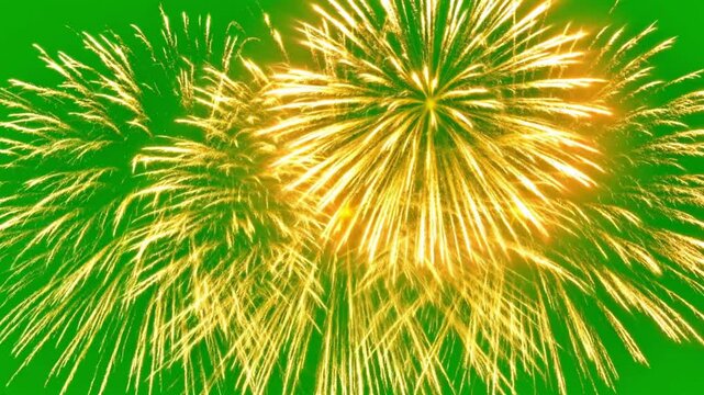 fireworks on the grass
