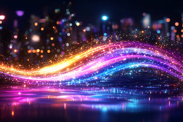 Vibrant Light Trails: A Kaleidoscopic Symphony of Color and Motion, Capturing the Essence of Dynamic Energy
