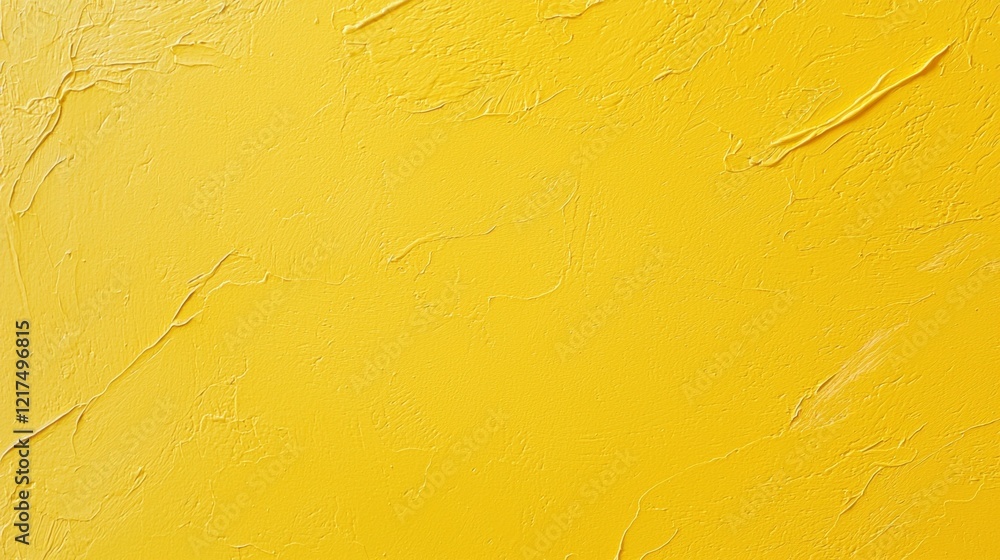 Poster uneven surface of a bright yellow wall presents a vibrant texture, featuring dynamic ridges and groo