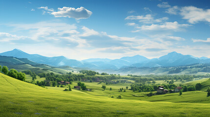 Fototapeta premium Serene Mountain Valley Landscape