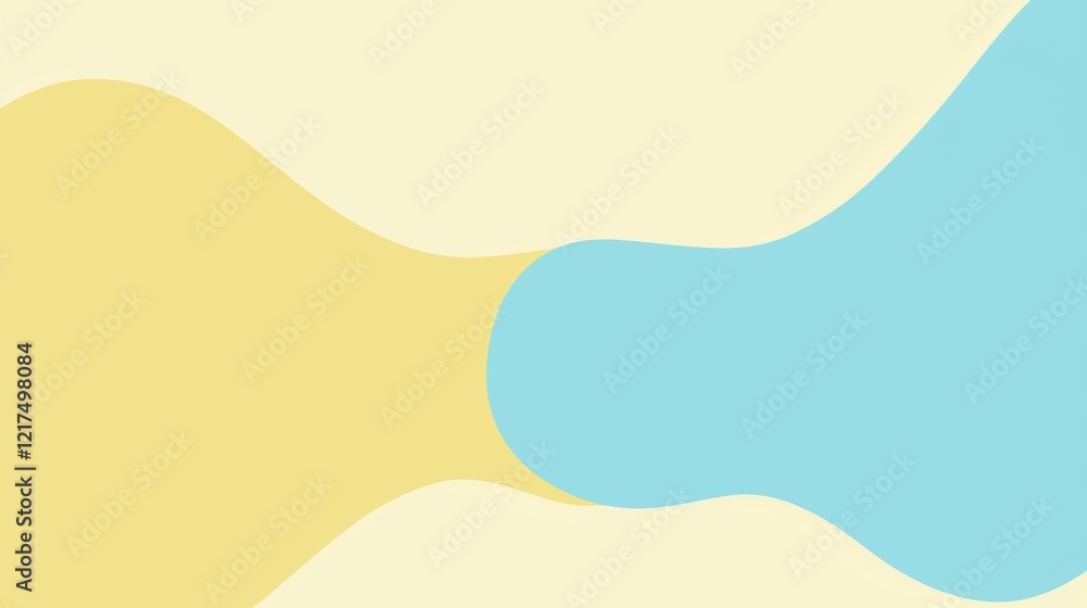 Poster smooth, undulating shapes in contrasting yellow and blue create a dynamic and visually appealing abs