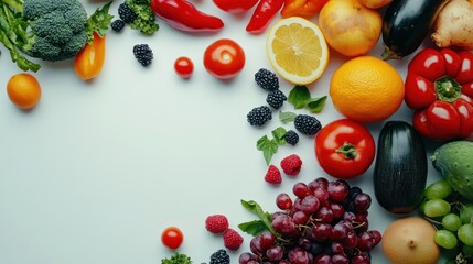 A variety of fruits and vegetables.