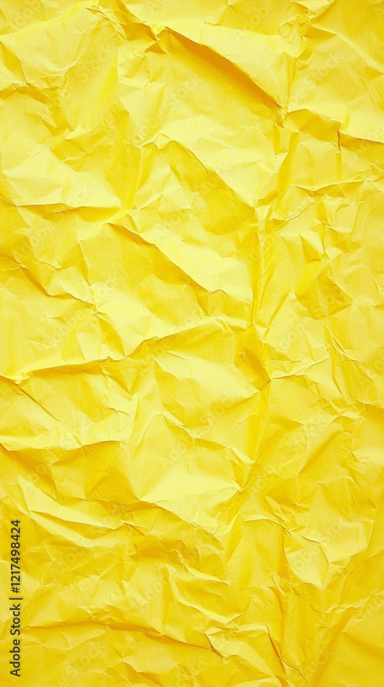 Poster vibrant yellow crumpled paper creating a textured background, offering a distinct visual element ide